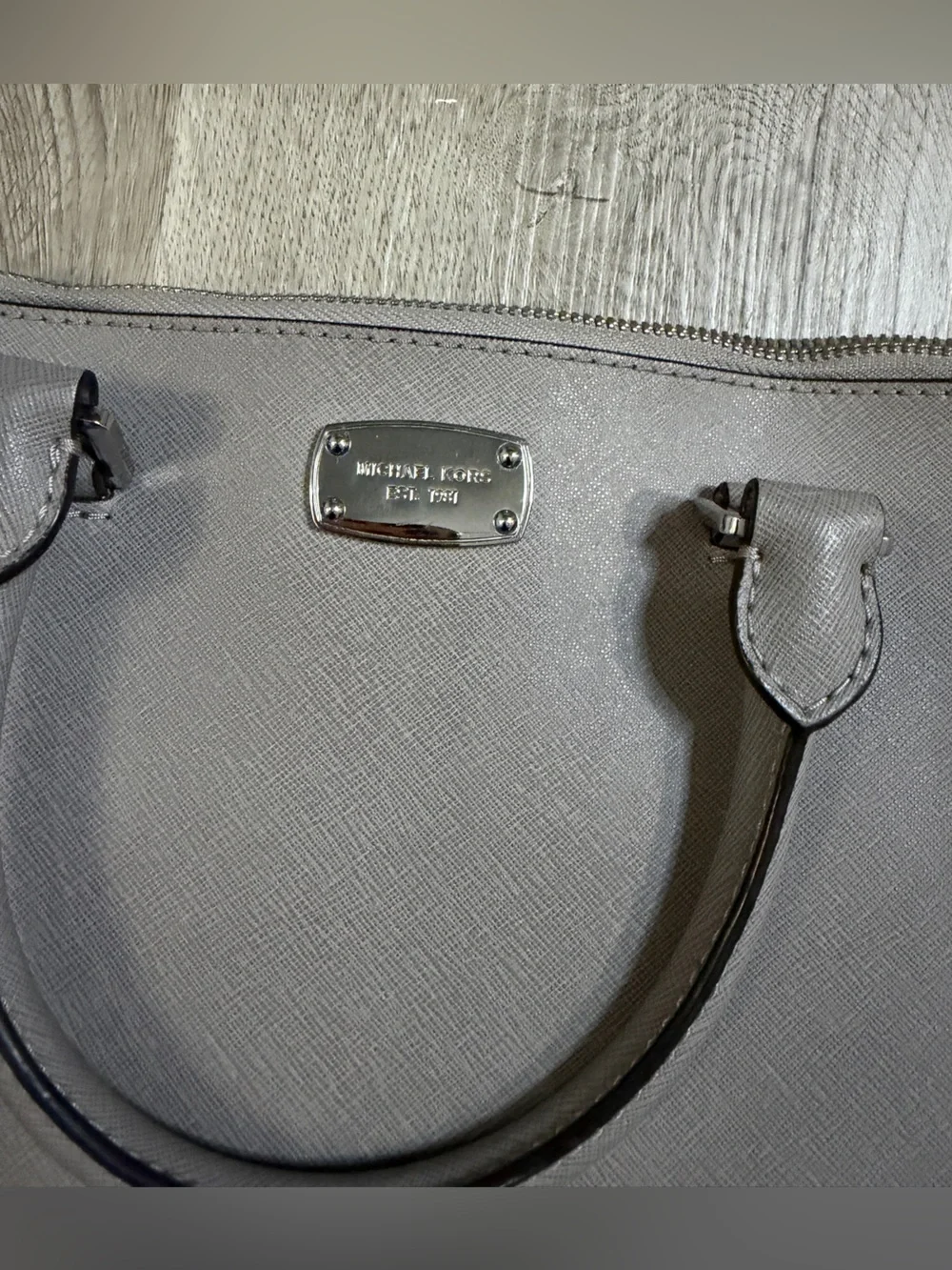 Michael Kors Taupe Saffiano Leather Tote with Crossbody Strap